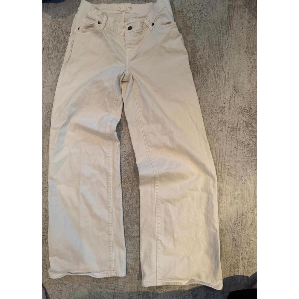 HATCH The Relaxed Wide Leg Maternity Jean in Vanilla sz 26 - Picture 3 of 6